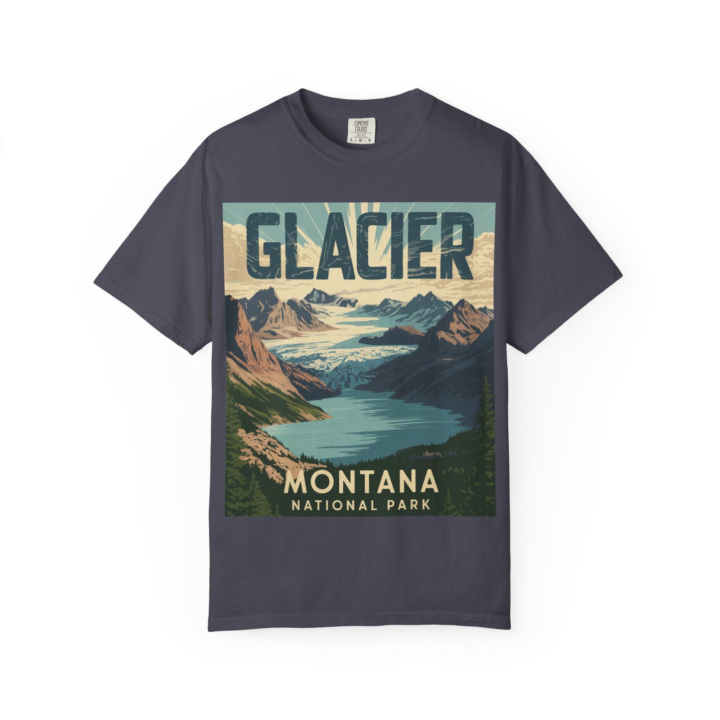 Glacier National Park T-Shirt | Vintage Montana Travel Poster Tee