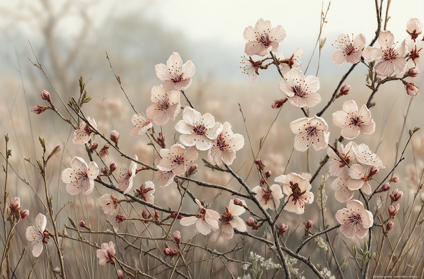 Elegant Cherry Blossom Artwork for Home Decor