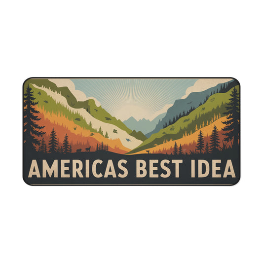 National Parks Desk Mat — American Wilderness Landscape Extended Mousepad