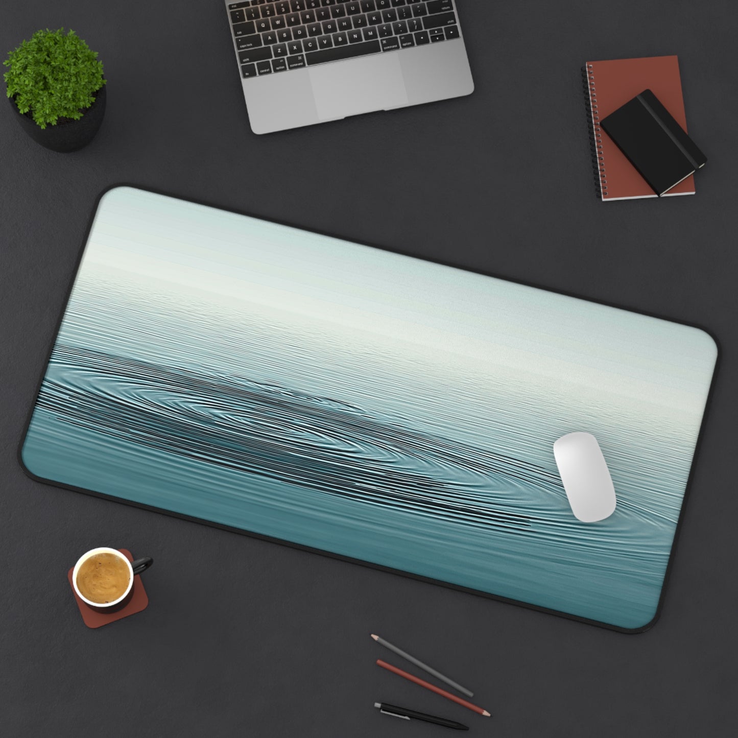 Calm Ripple Desk Mat — Minimal Ocean Water Desk Pad for Home Office