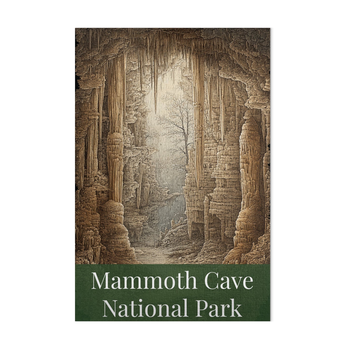 Mammoth Cave National Park vintage landscape poster