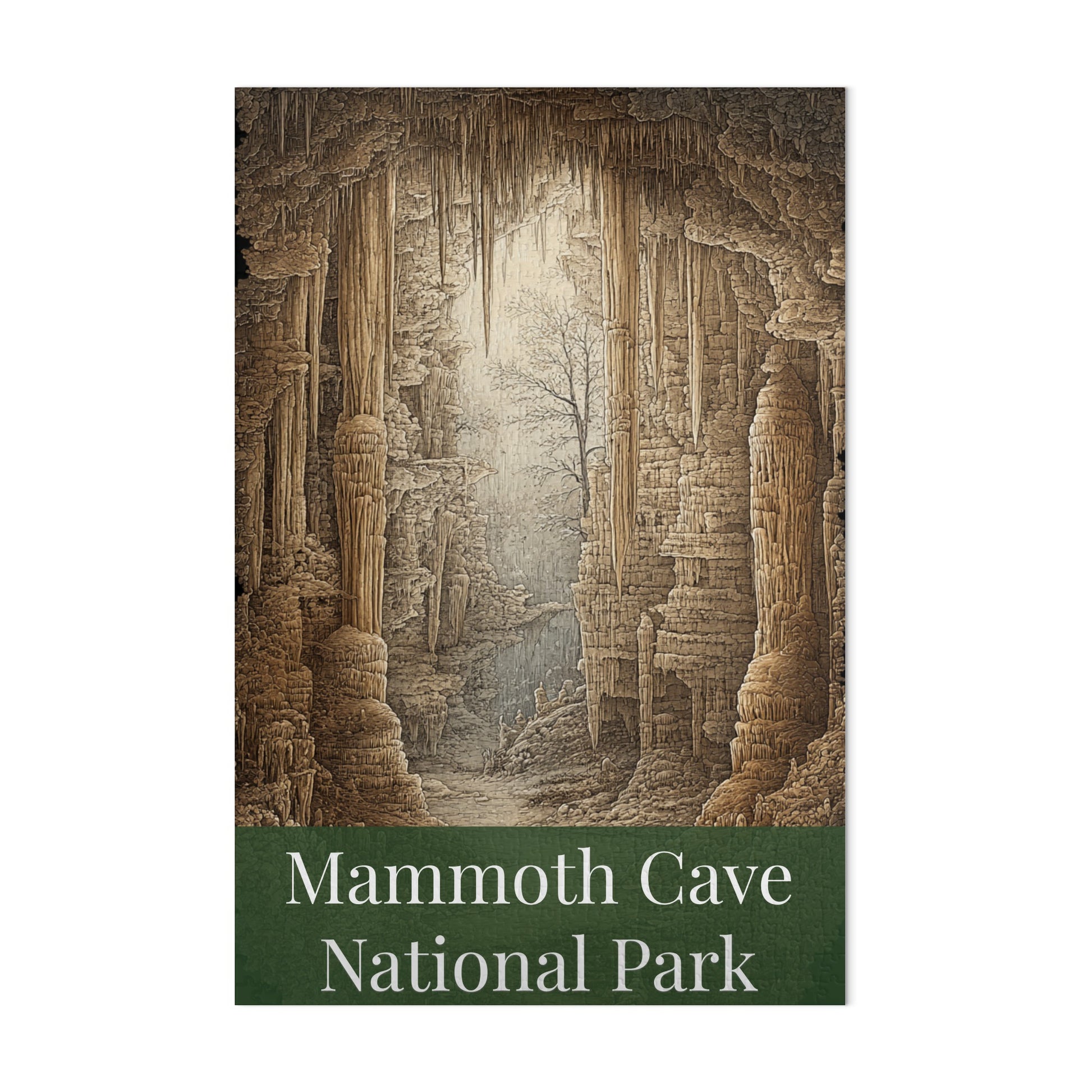 Mammoth Cave National Park vintage landscape poster