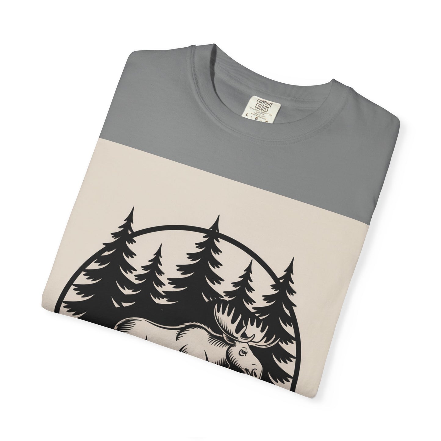 Moose Forest Emblem T-Shirt | Bold Wildlife Nature Graphic Tee