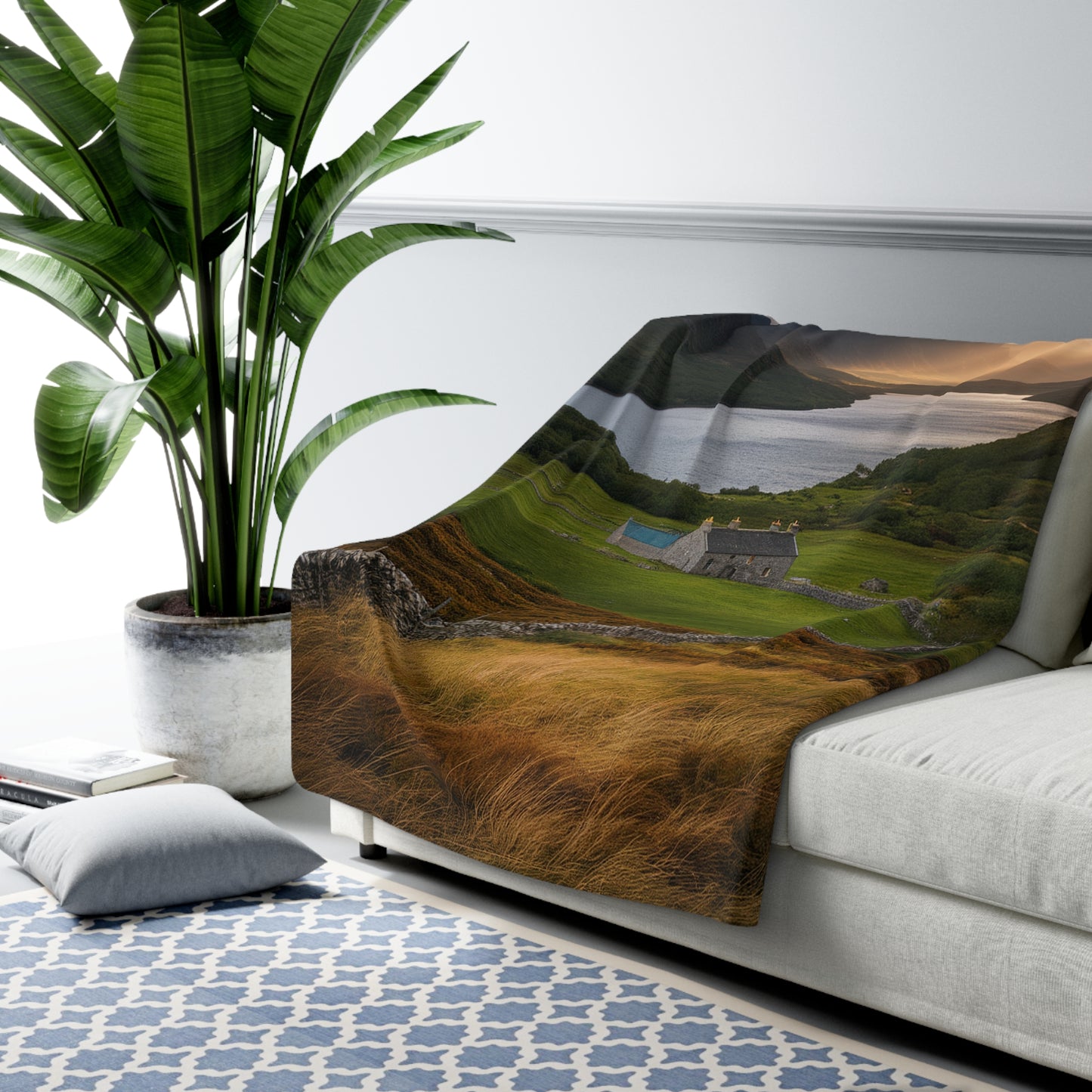 Decorative Sherpa Blanket 60x80 | Plush Throw Blanket | Housewarming Gift