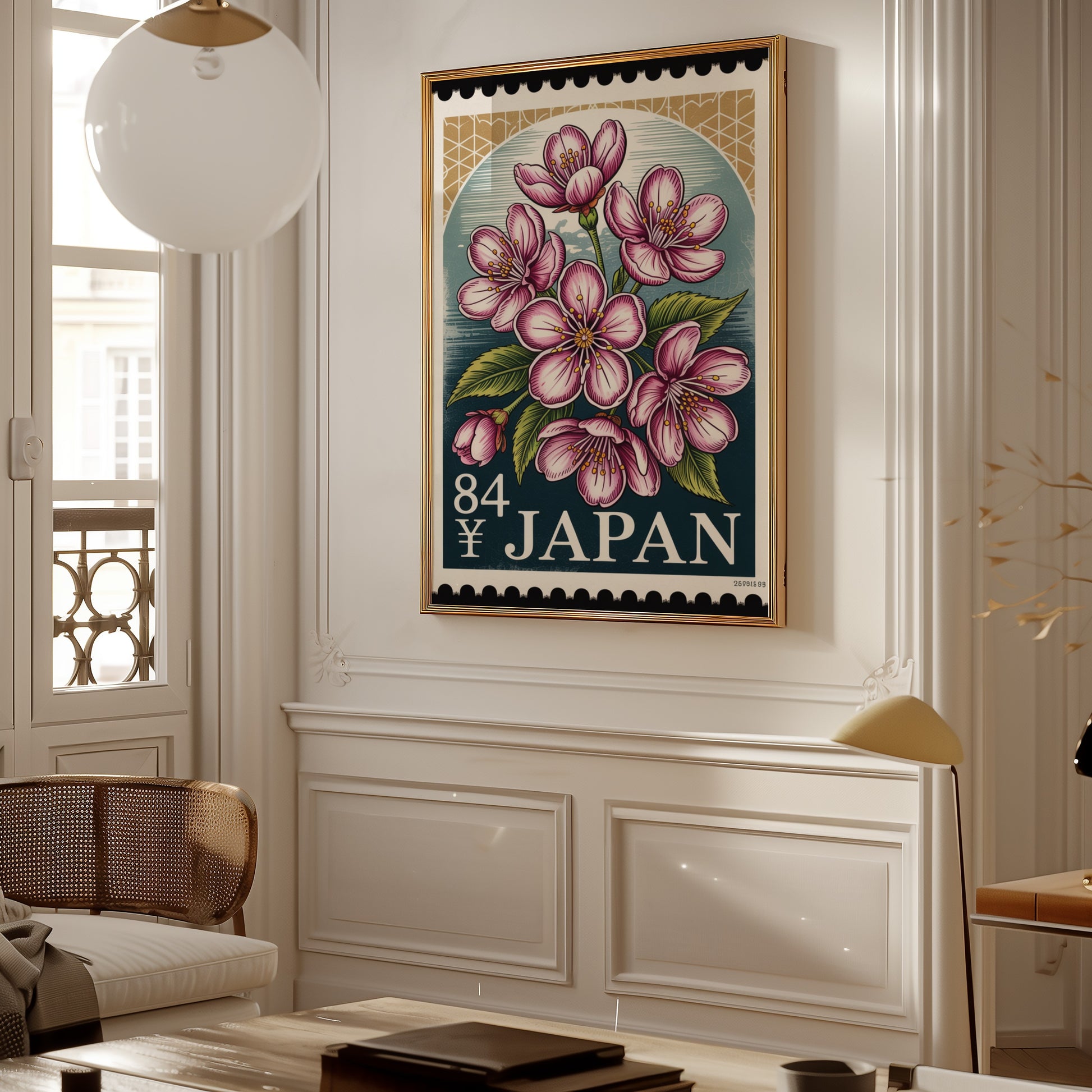 Japan 84 Yen Vintage Style Floral Wall Art Decor