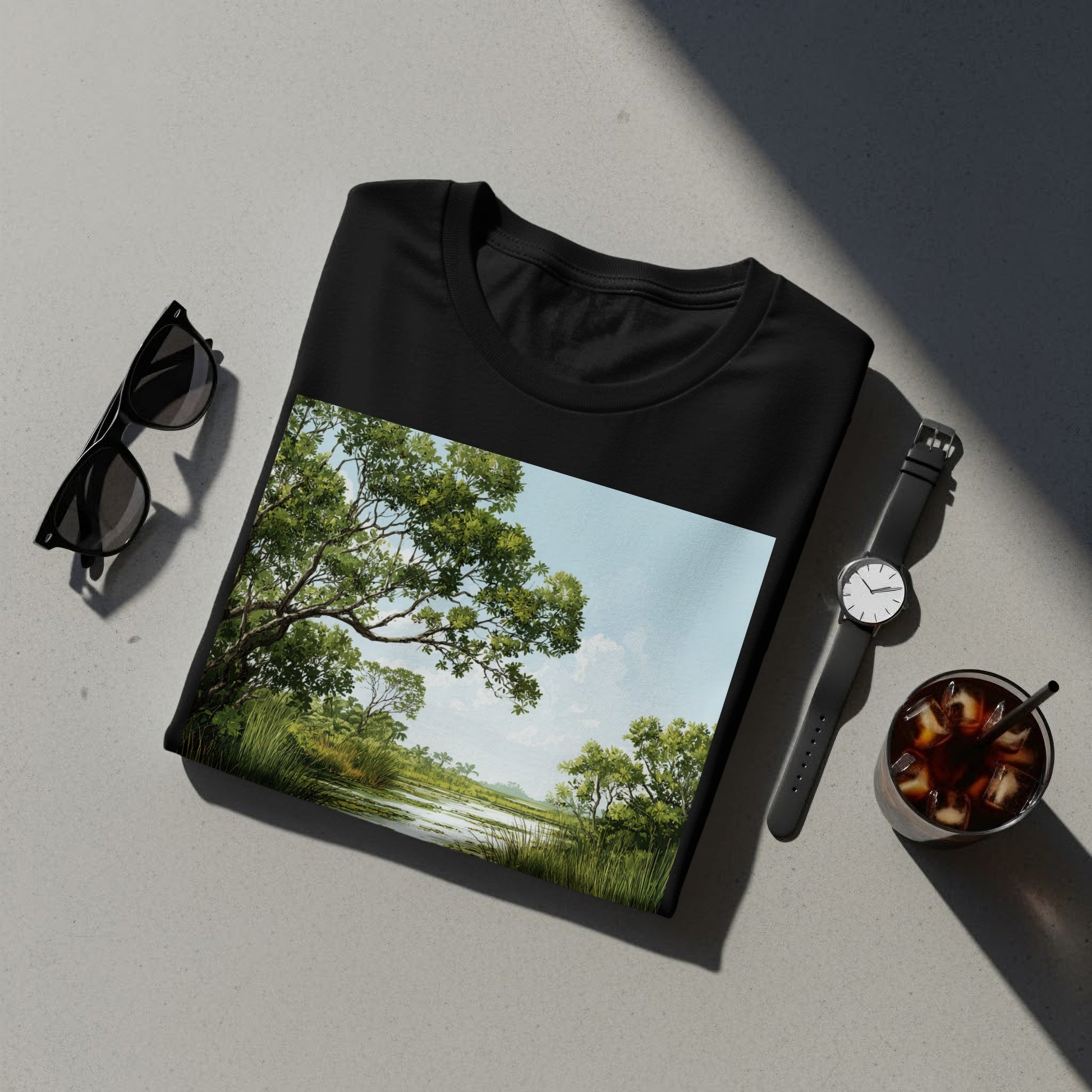 Scenic Landscape Printed Tee Shirt Cotton Casual Product