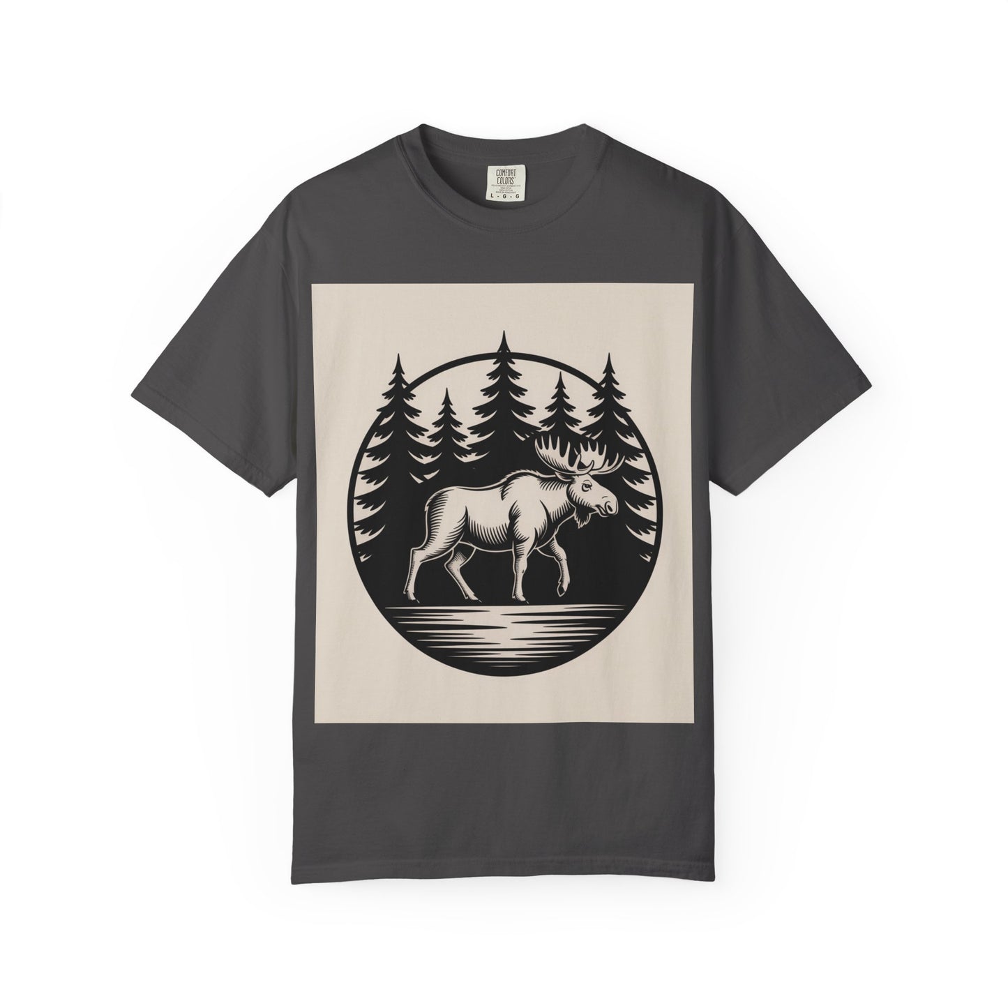 Moose Forest Emblem T-Shirt | Bold Wildlife Nature Graphic Tee