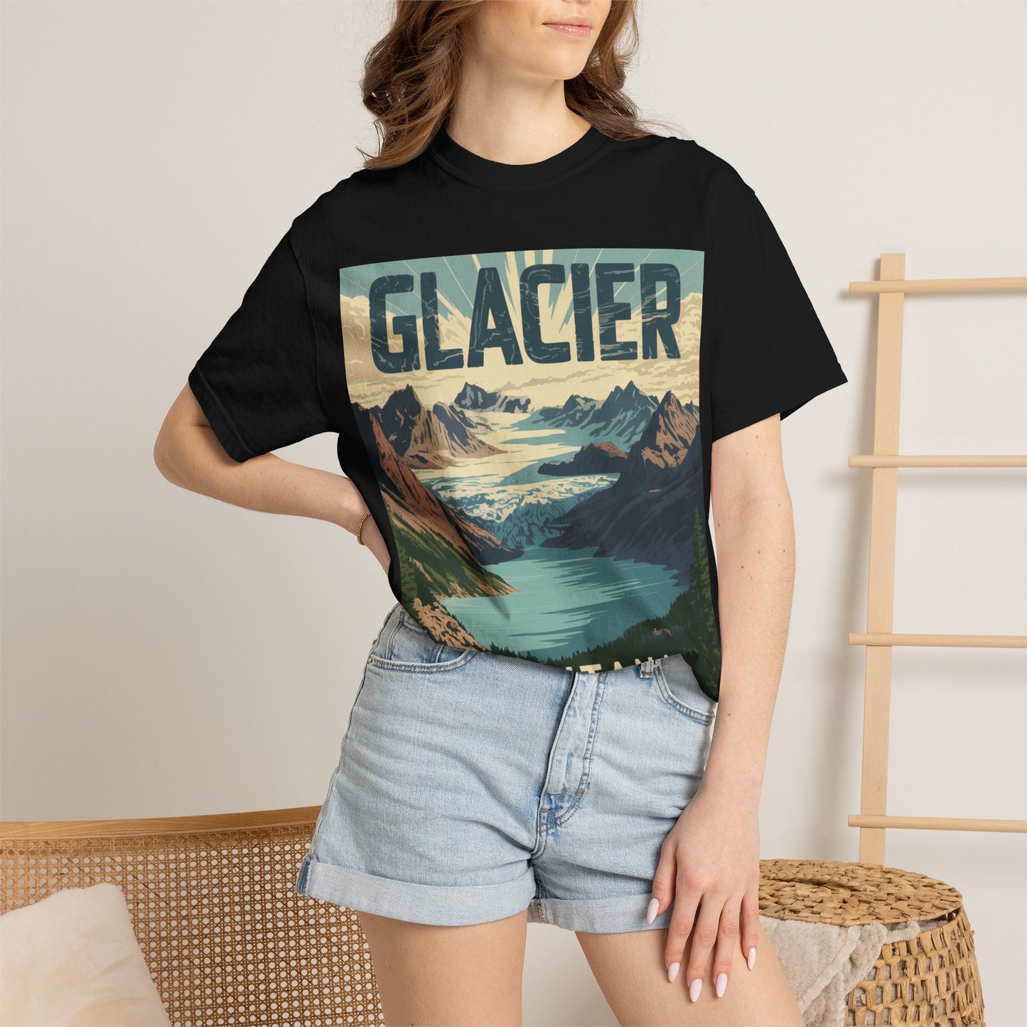 Glacier National Park T-Shirt | Vintage Montana Travel Poster Tee