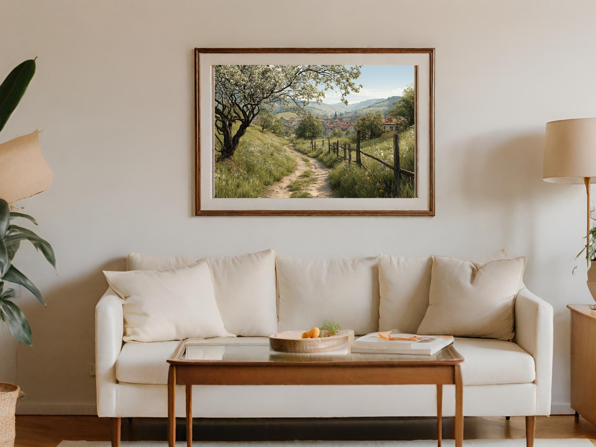 Serene Countryside Path Framed Wall Art Decor
