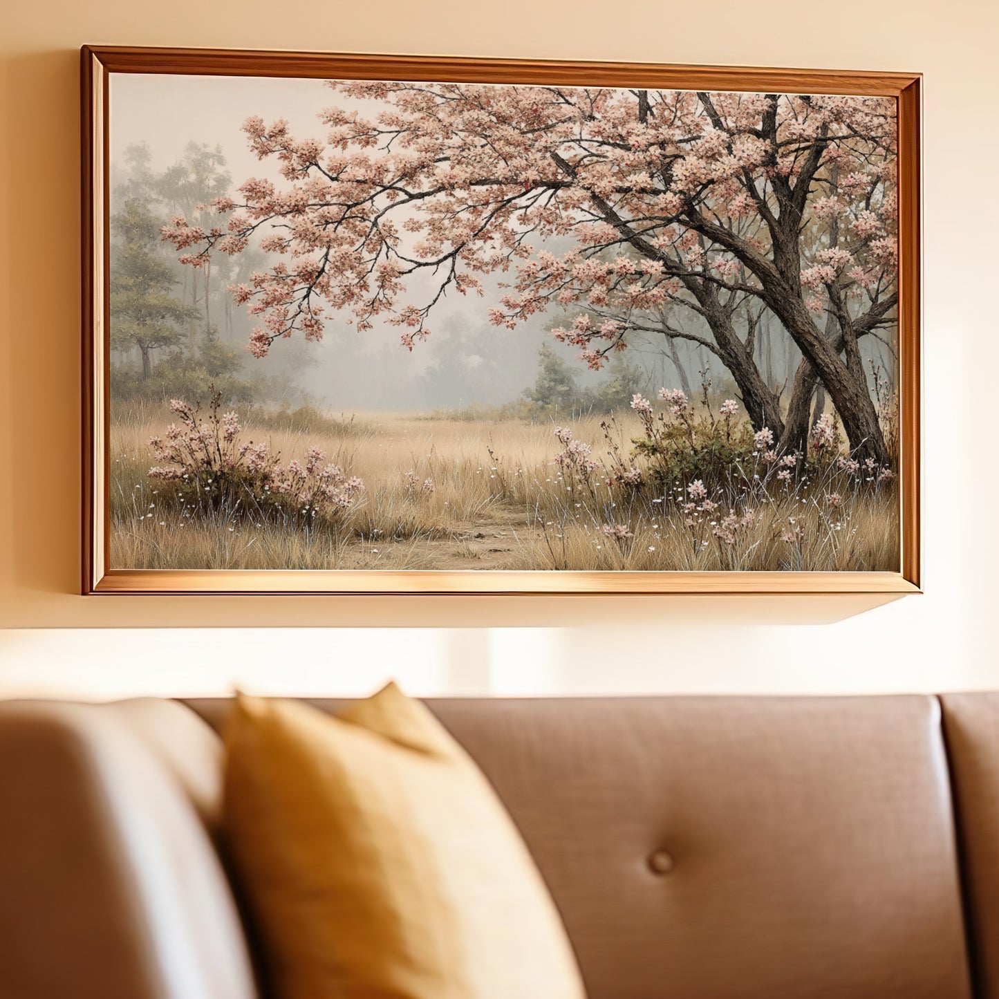 Beautiful Framed Cherry Blossom Tree Wall Art Decor