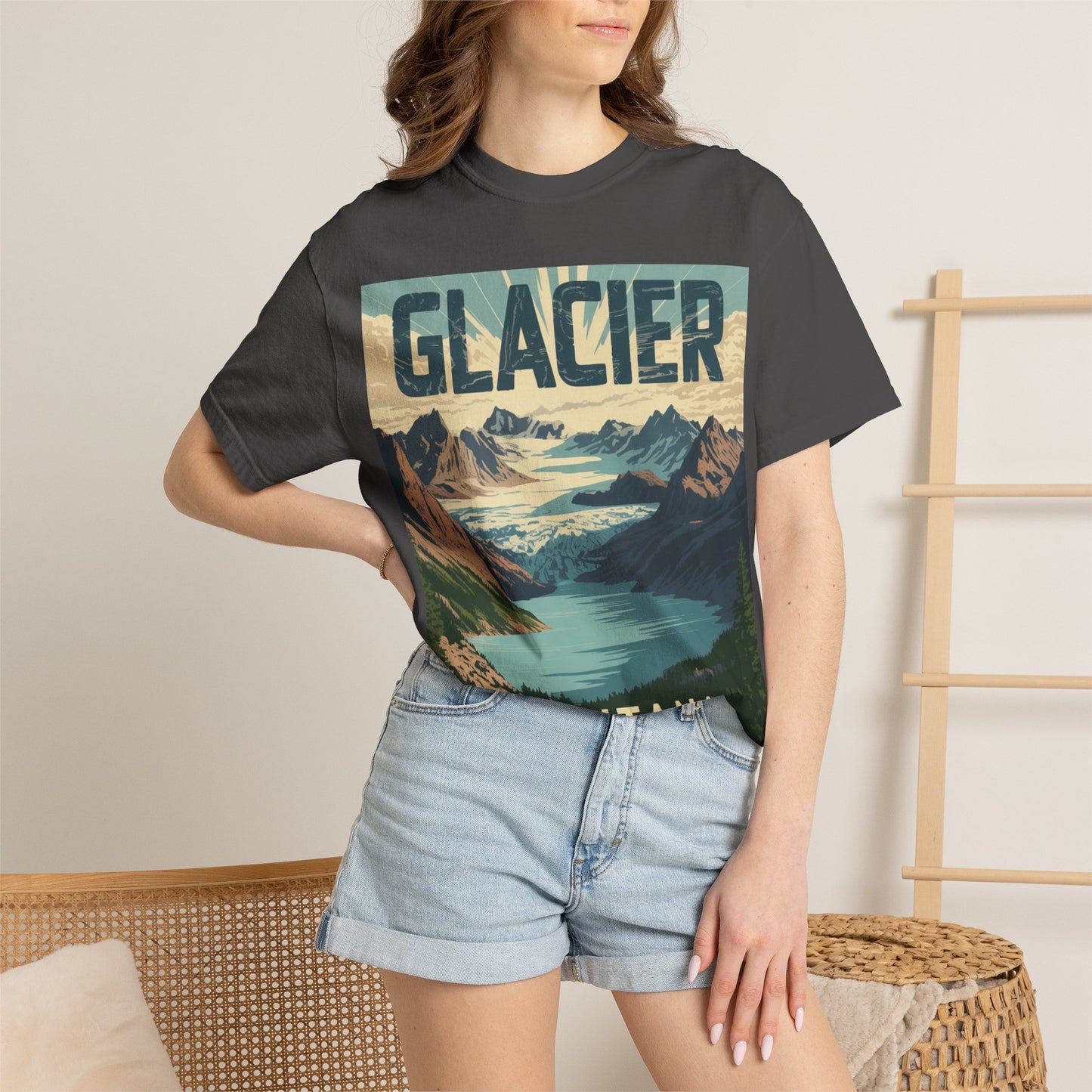Glacier National Park T-Shirt | Vintage Montana Travel Poster Tee