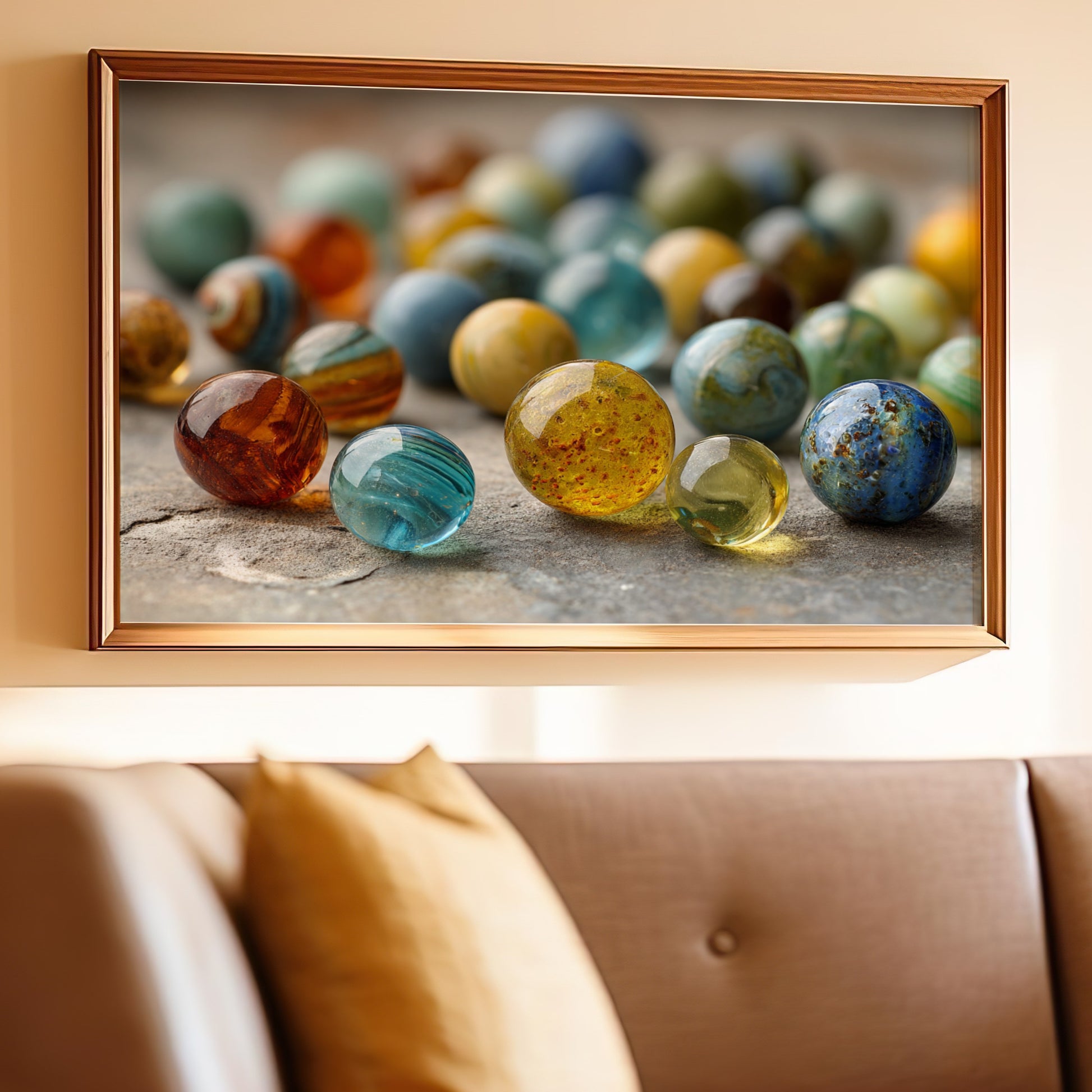 Colorful Marble Collection Framed Wall Art Decor