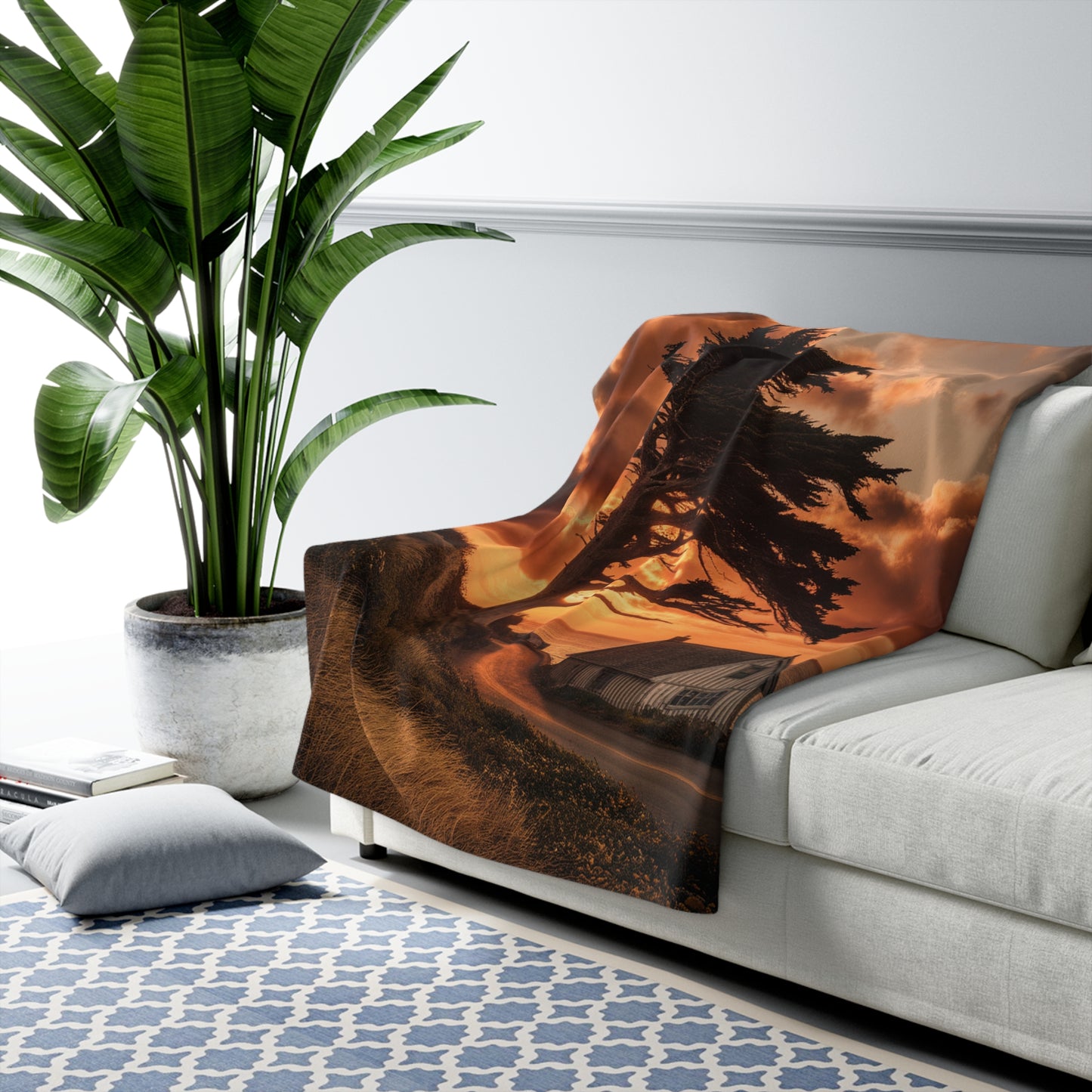 Statement Sherpa Blanket 60x80 | Bold Throw Blanket | Unique Home Gift