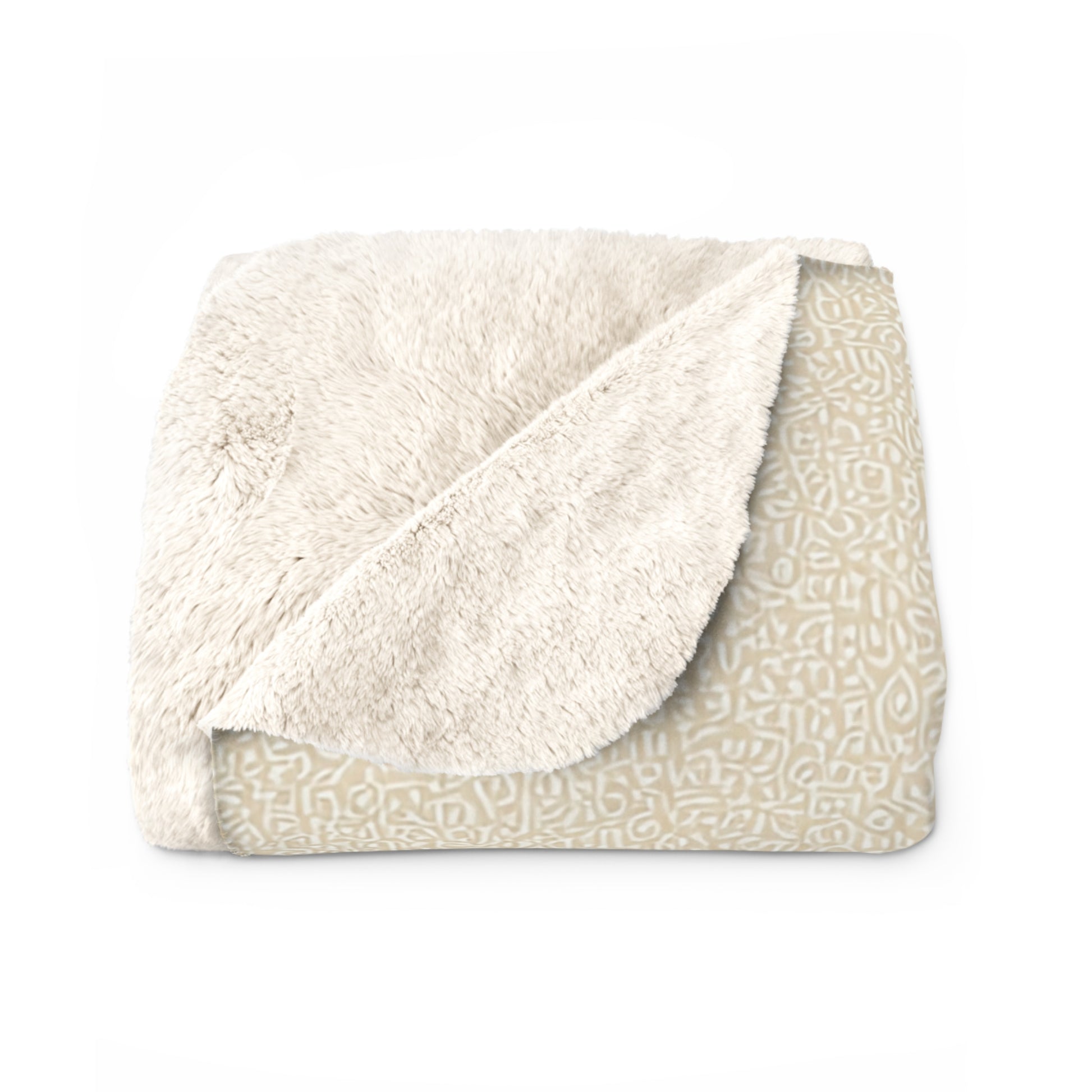 Zen Stone Stack sherpa fleece blanket — calming spa-inspired throw, meditation gift, self care, neutral decor