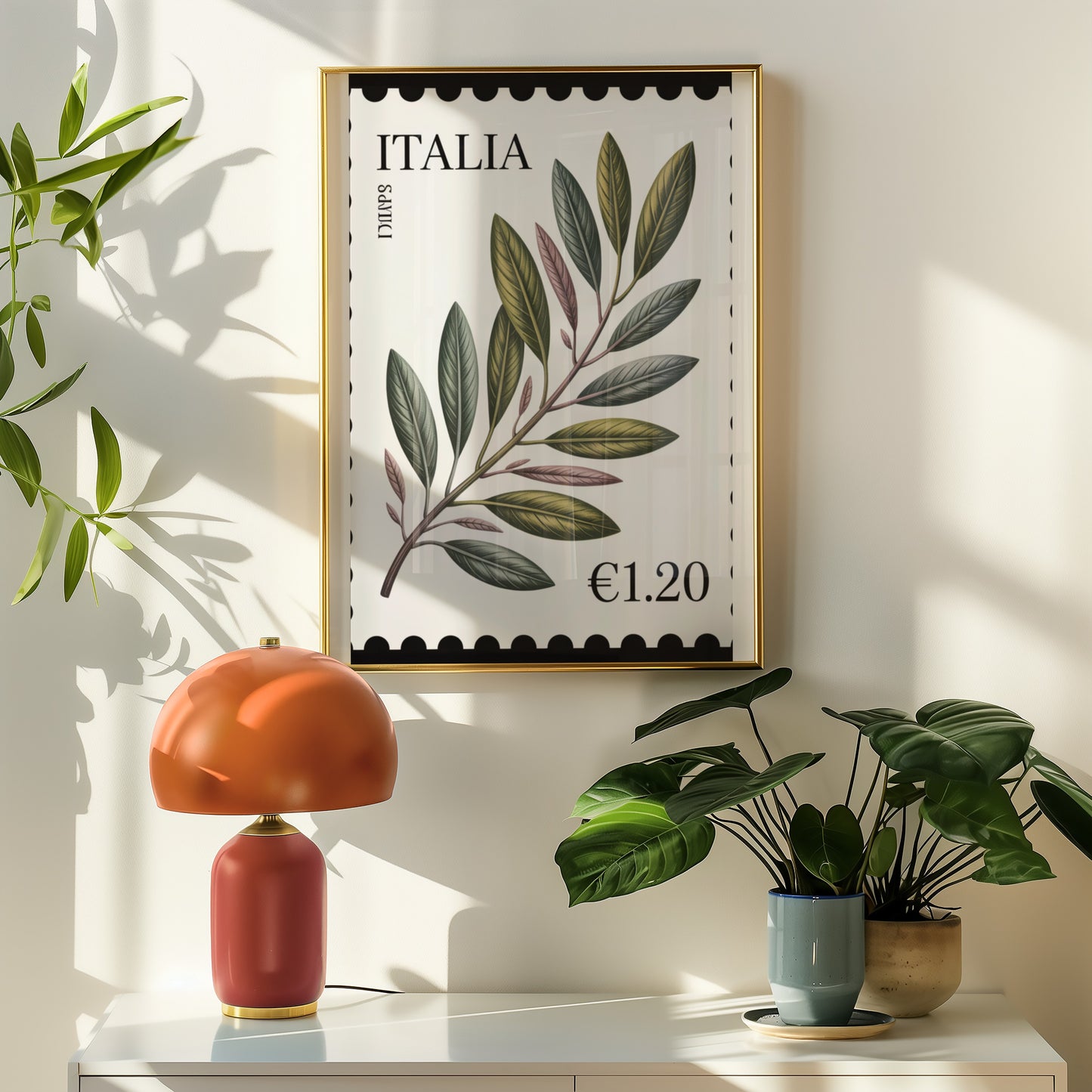 Italia Stamp Botanical Art Print Wall Decor Piece