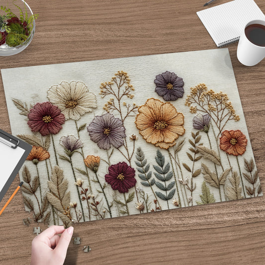 Embroidered Floral Design for Table Decor