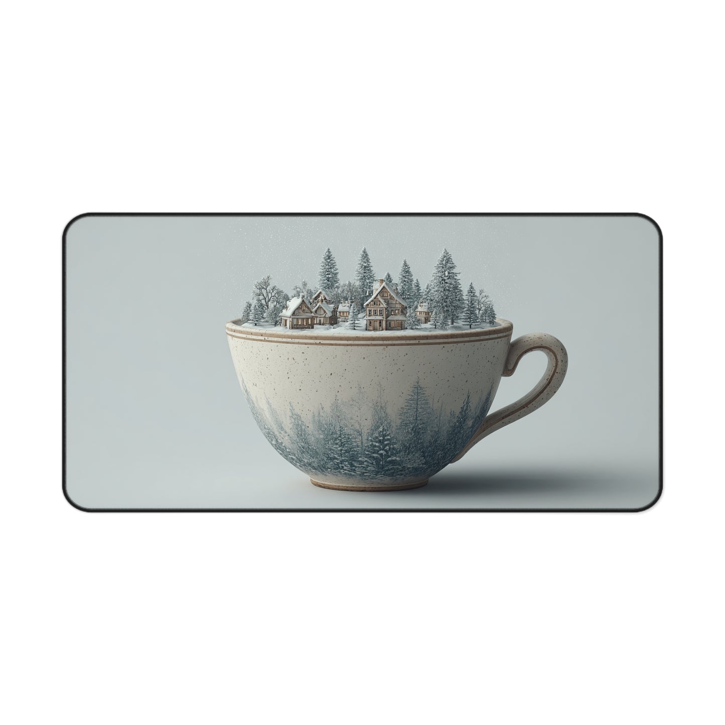 Winter Village Teacup Desk Mat