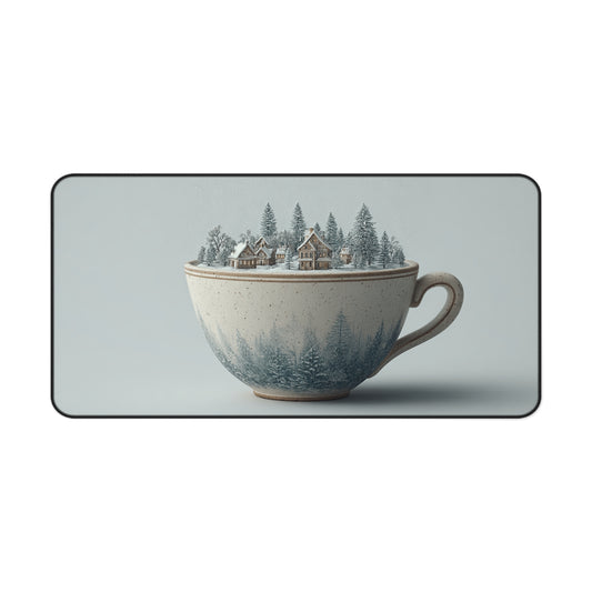 Winter Village Teacup Desk Mat