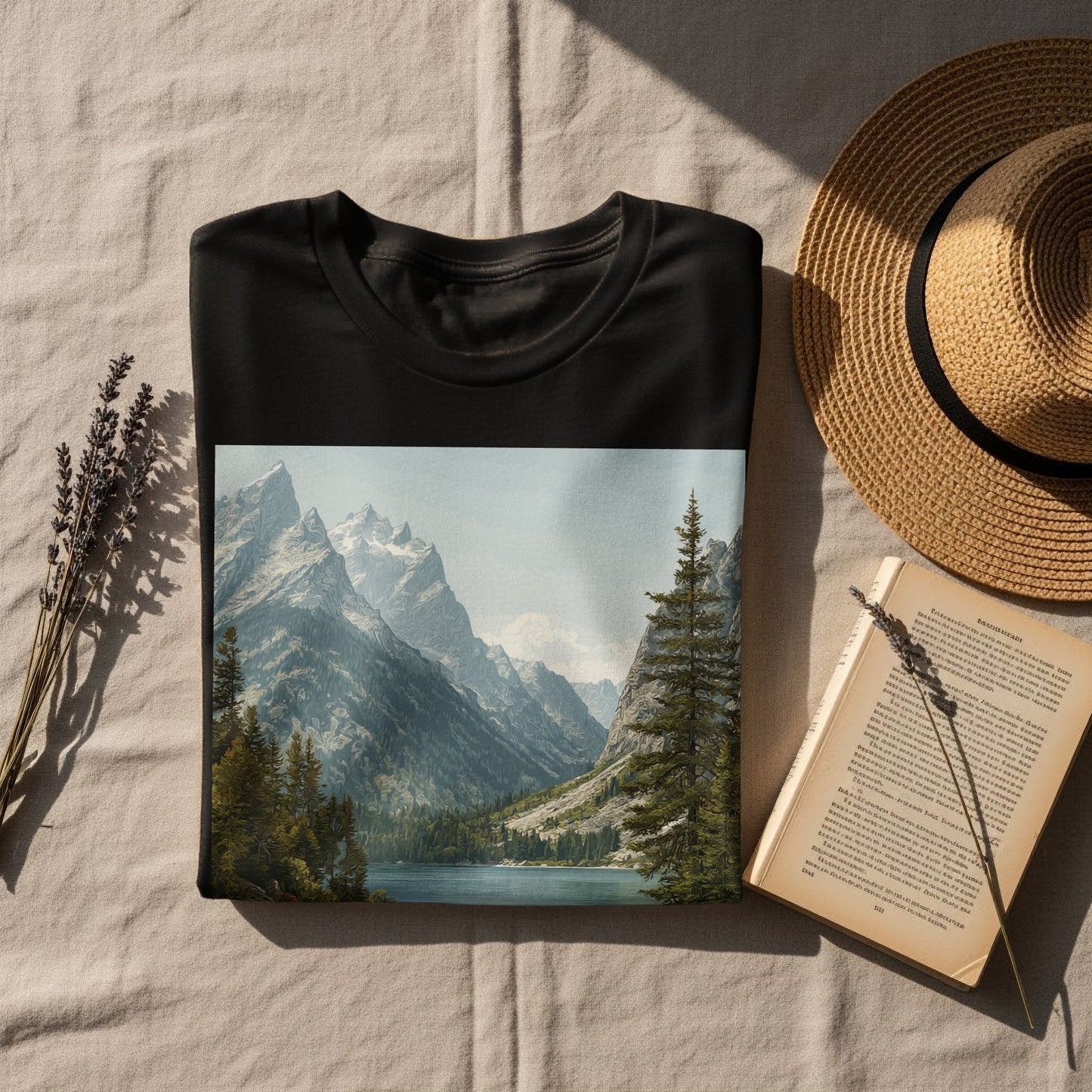 Scenic Mountain Lake Graphic Tee for Nature Lovers