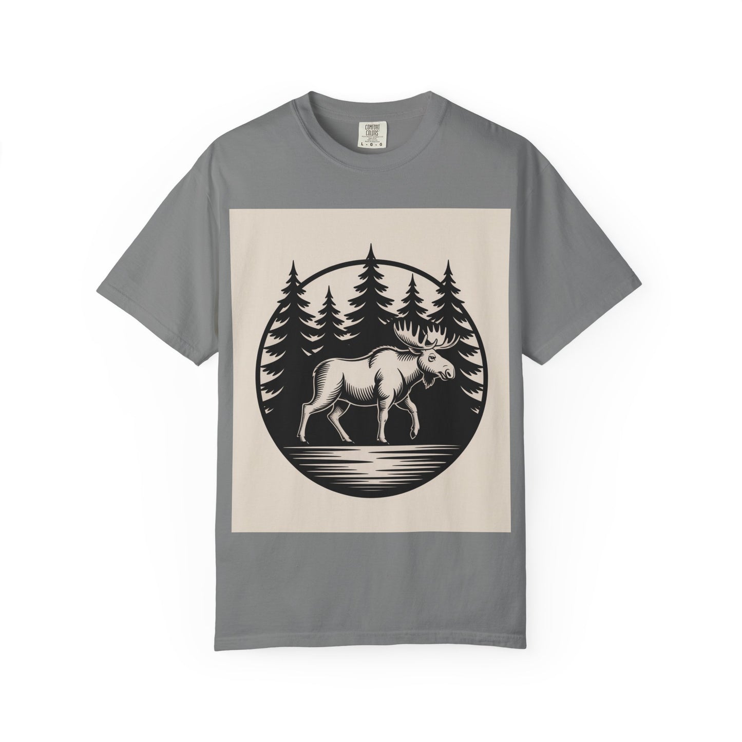 Moose Forest Emblem T-Shirt | Bold Wildlife Nature Graphic Tee