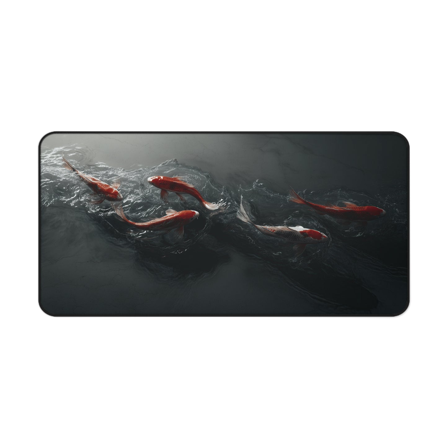 Koi Pond Desk Mat — Serene Red Koi Fish Mousepad for Office & Gaming