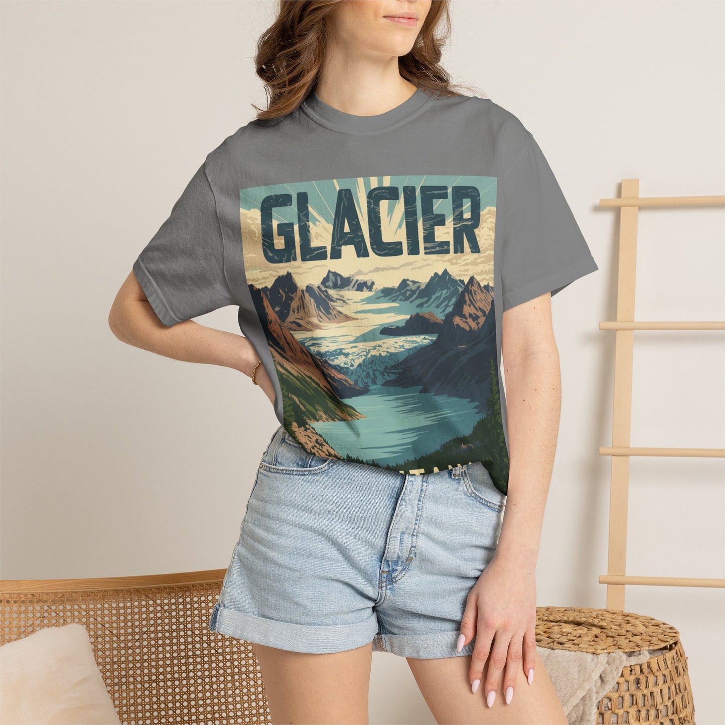 Glacier National Park T-Shirt | Vintage Montana Travel Poster Tee