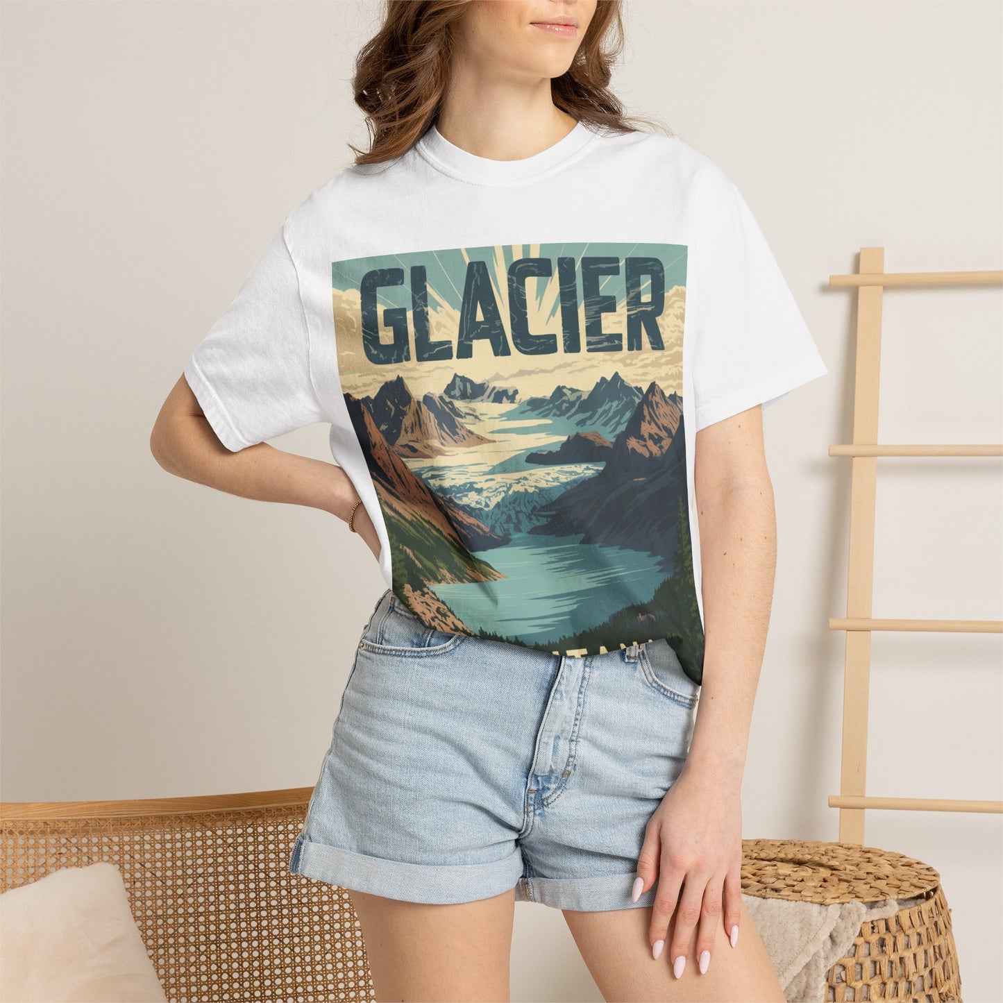 Glacier National Park T-Shirt | Vintage Montana Travel Poster Tee
