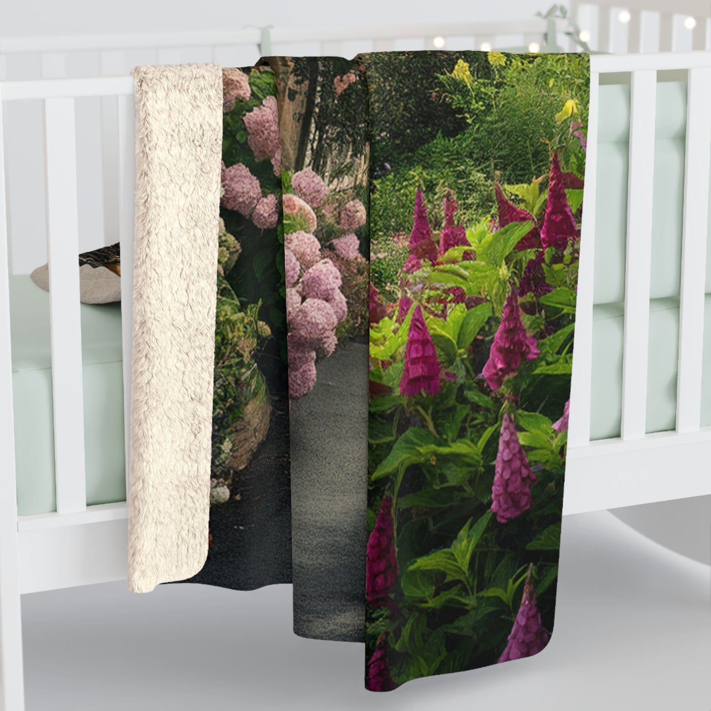 Boho Floral Sherpa Throw Blanket 60x80 | Cozy Sherpa Fleece | Unique Gift Idea