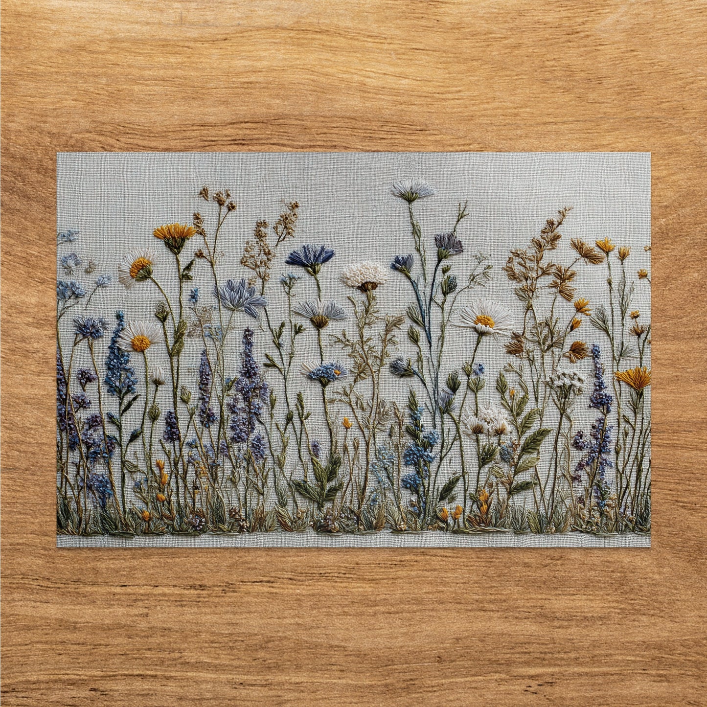 Embroidered Wildflower Field Design Floral Art product type