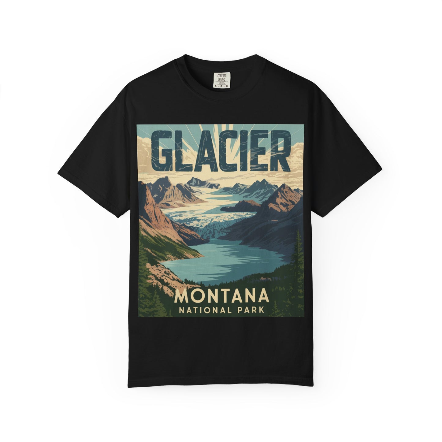 Glacier National Park T-Shirt | Vintage Montana Travel Poster Tee