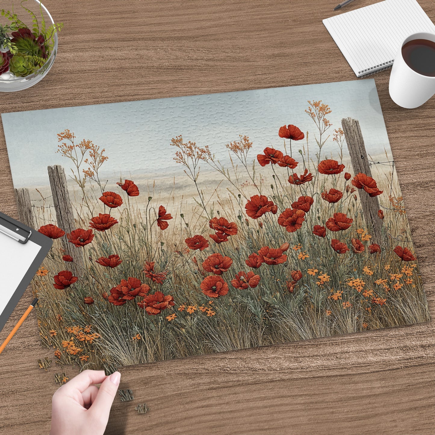 Red Poppies in Countryside Jigsaw Puzzle Product