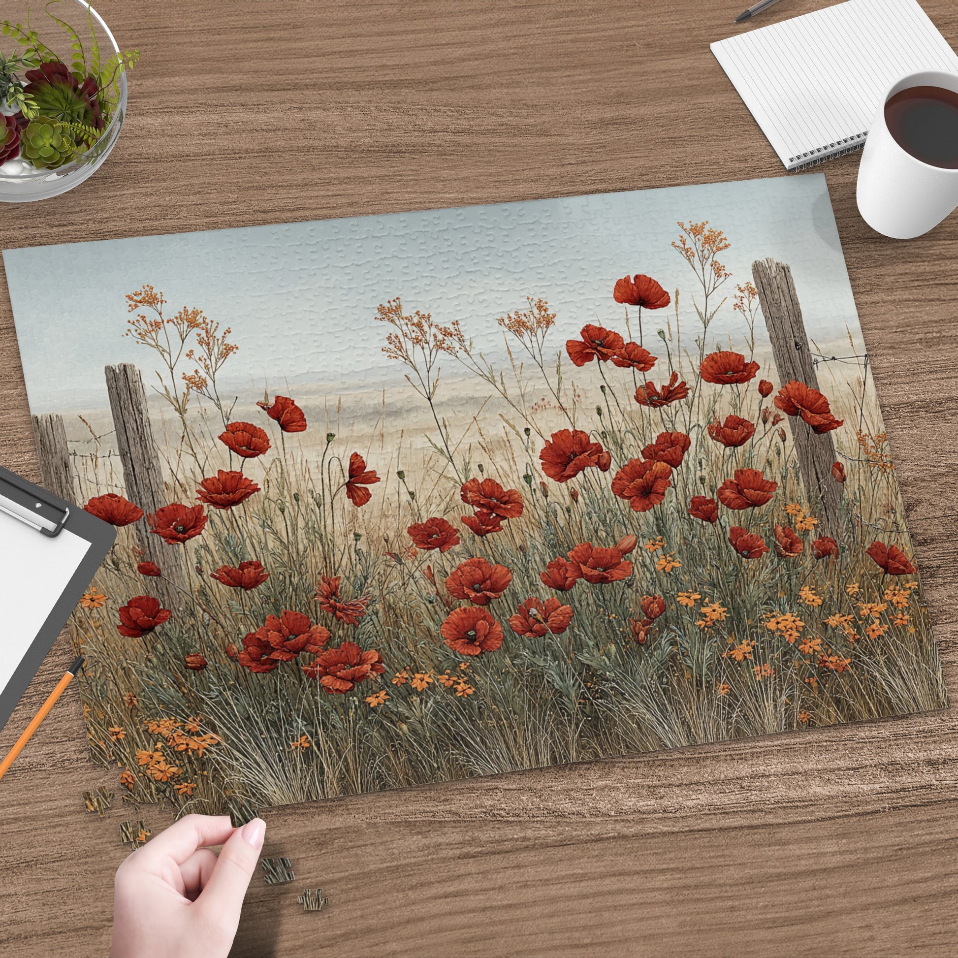 Red Poppies in Countryside Jigsaw Puzzle Product