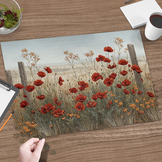 Red Poppies in Countryside Jigsaw Puzzle Product