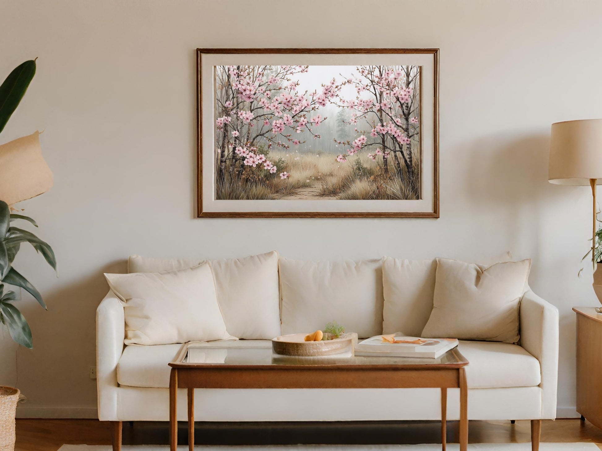 Beautiful Blossoming Cherry Trees Framed Wall Art