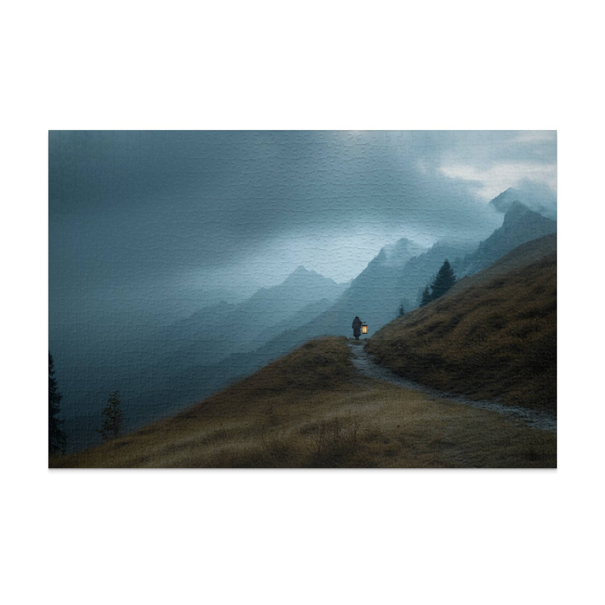 Serene Misty Mountain Landscape Puzzle for Relaxation