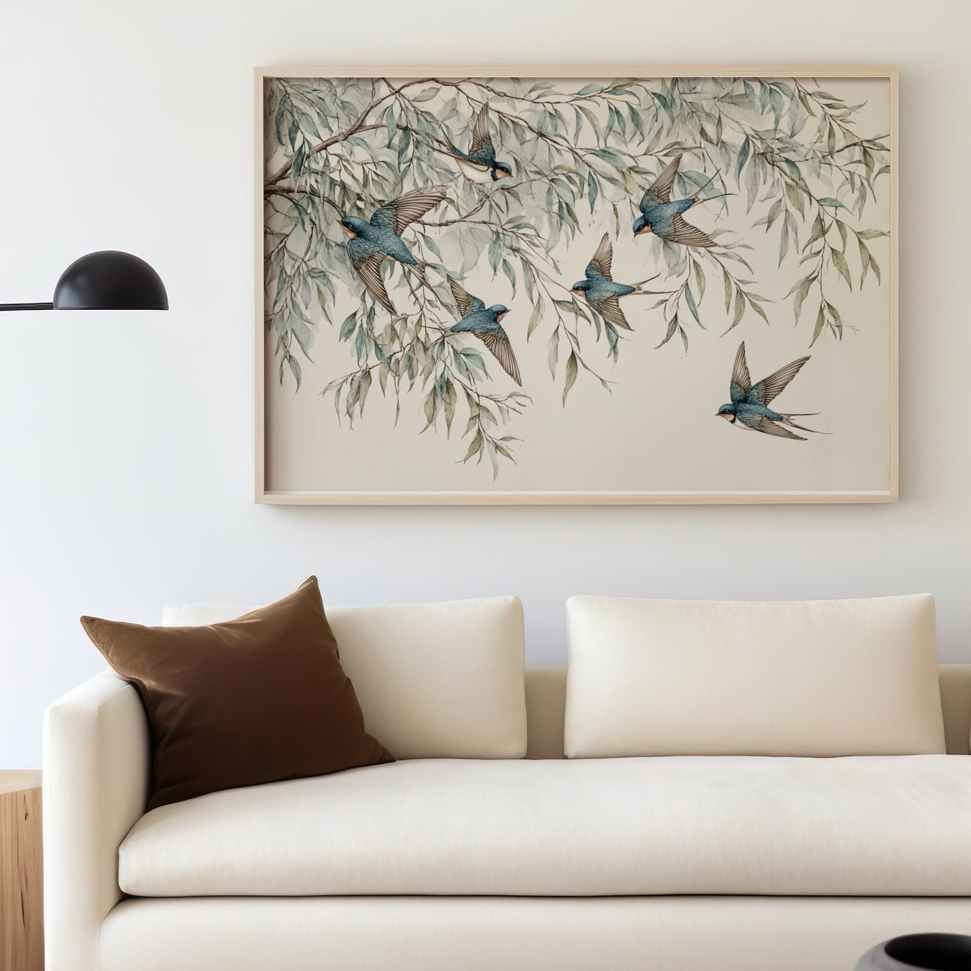 Elegant Bird and Branch Wall Art for Living Room Decor