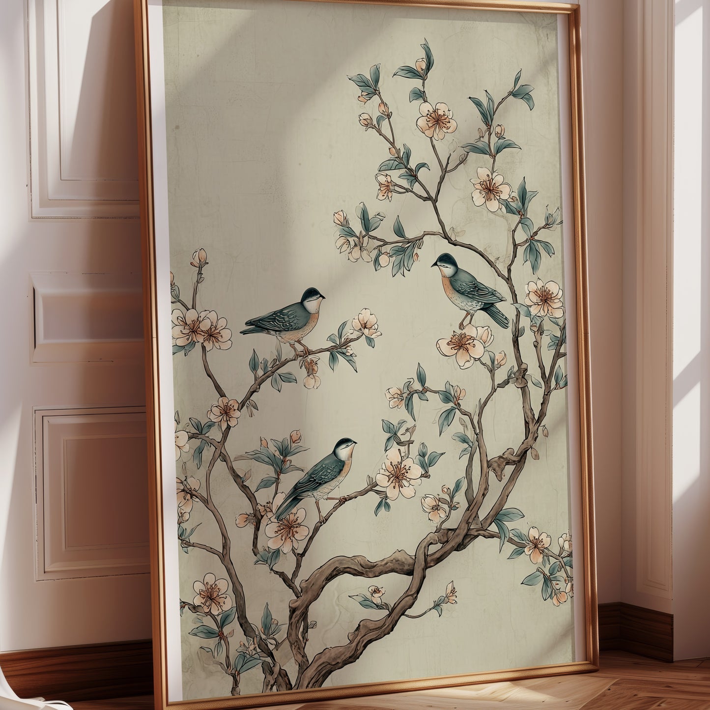 Beautiful Bird and Floral Artwork Framed Wall Decor
