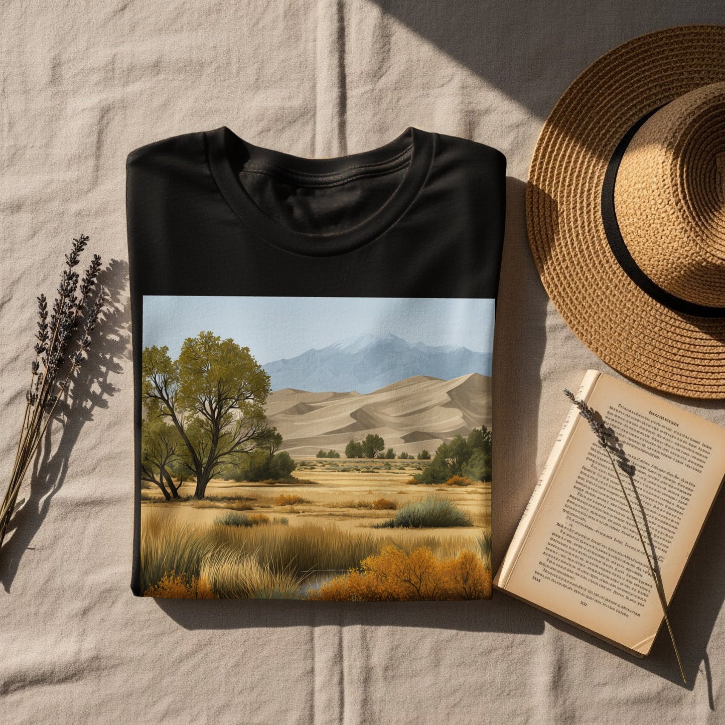 Scenic Desert Landscape with Mountains T-Shirt