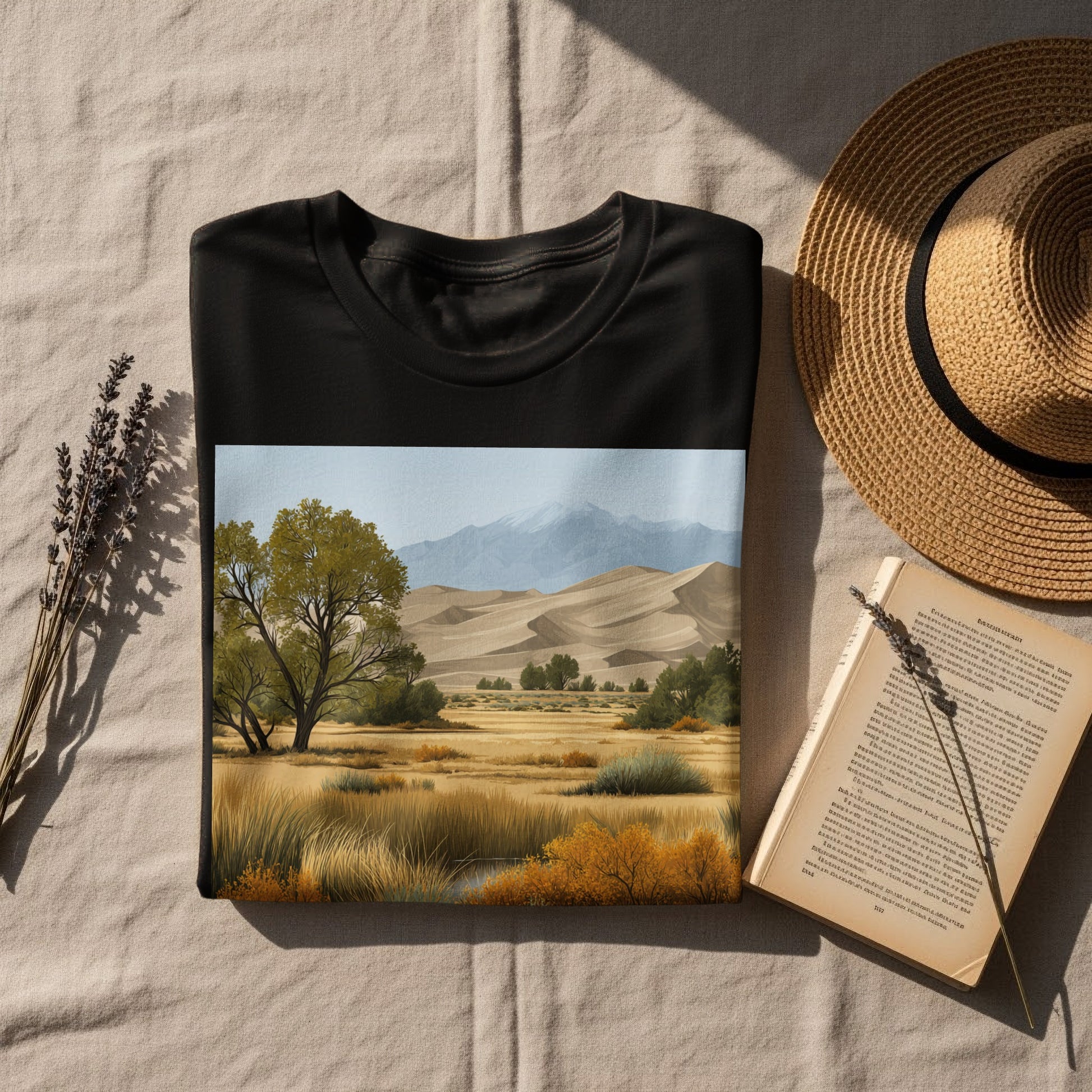 Scenic Desert Landscape with Mountains T-Shirt