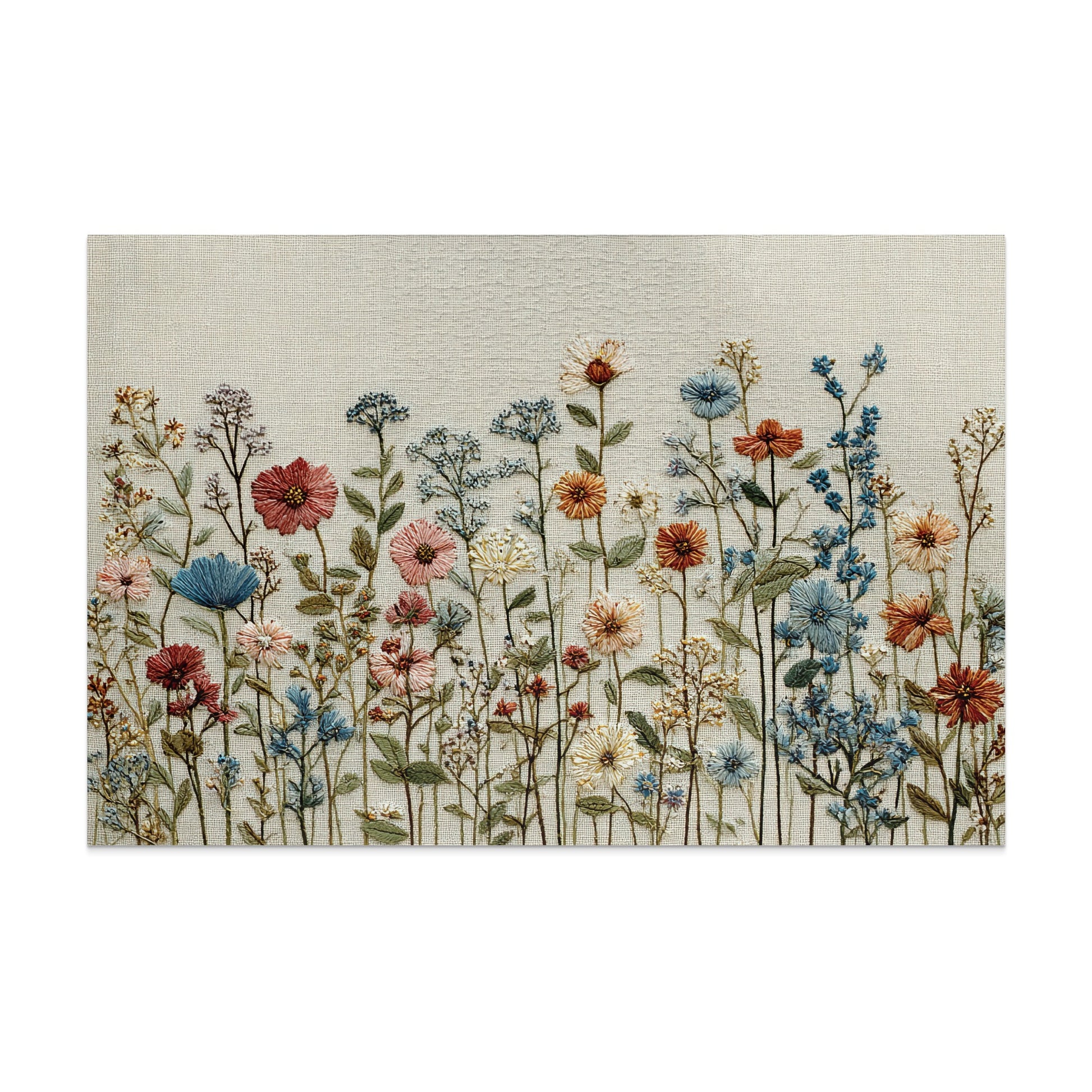 Colorful Wildflower Field Embroidery Botanical Design product type