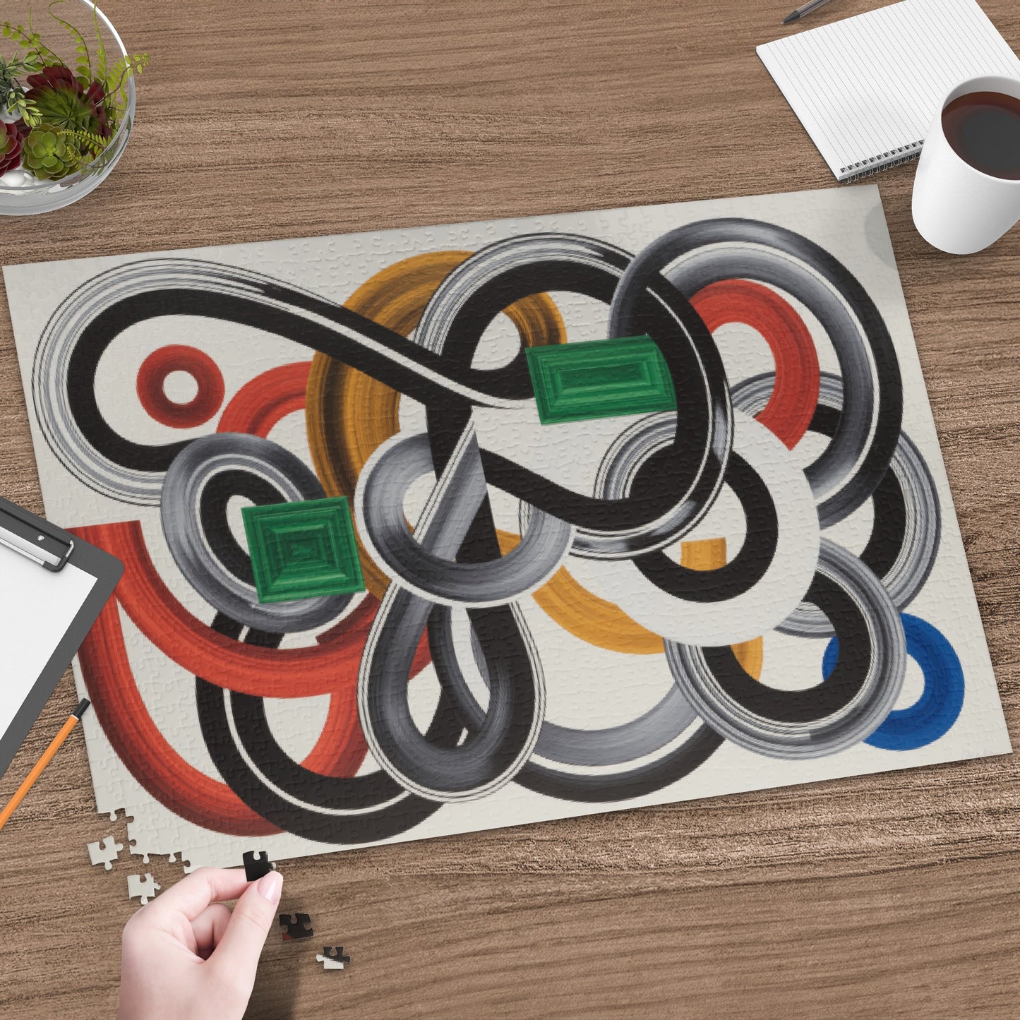 Abstract Multicolor Geometric Design Jigsaw Puzzle