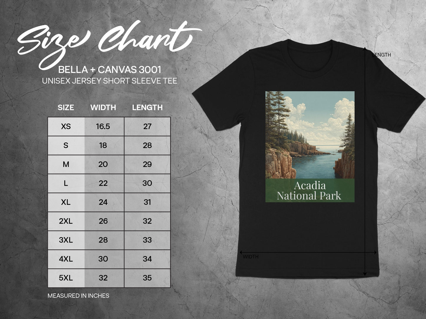 Acadia National Park Scenic View Unisex Jersey Short Sleeve Tee
