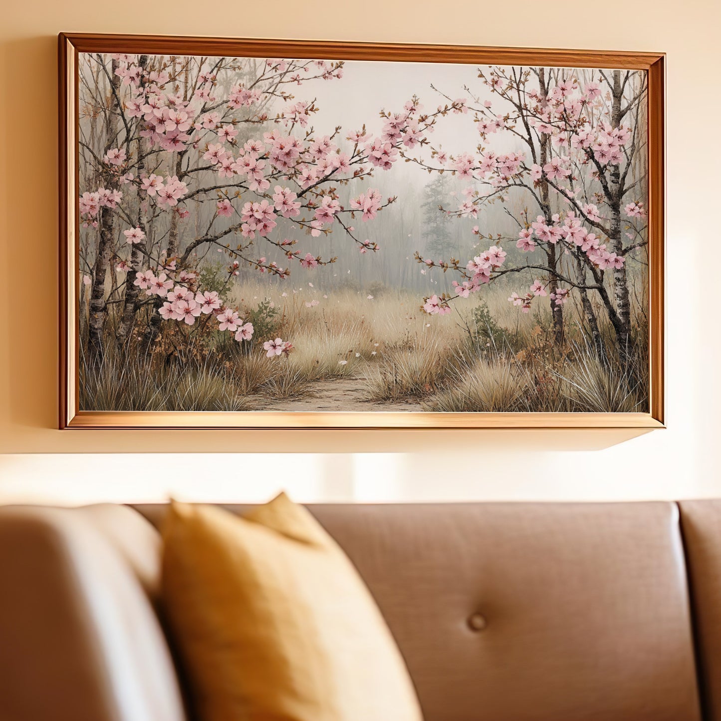 Captivating Cherry Blossom Pathway Wall Art Decor