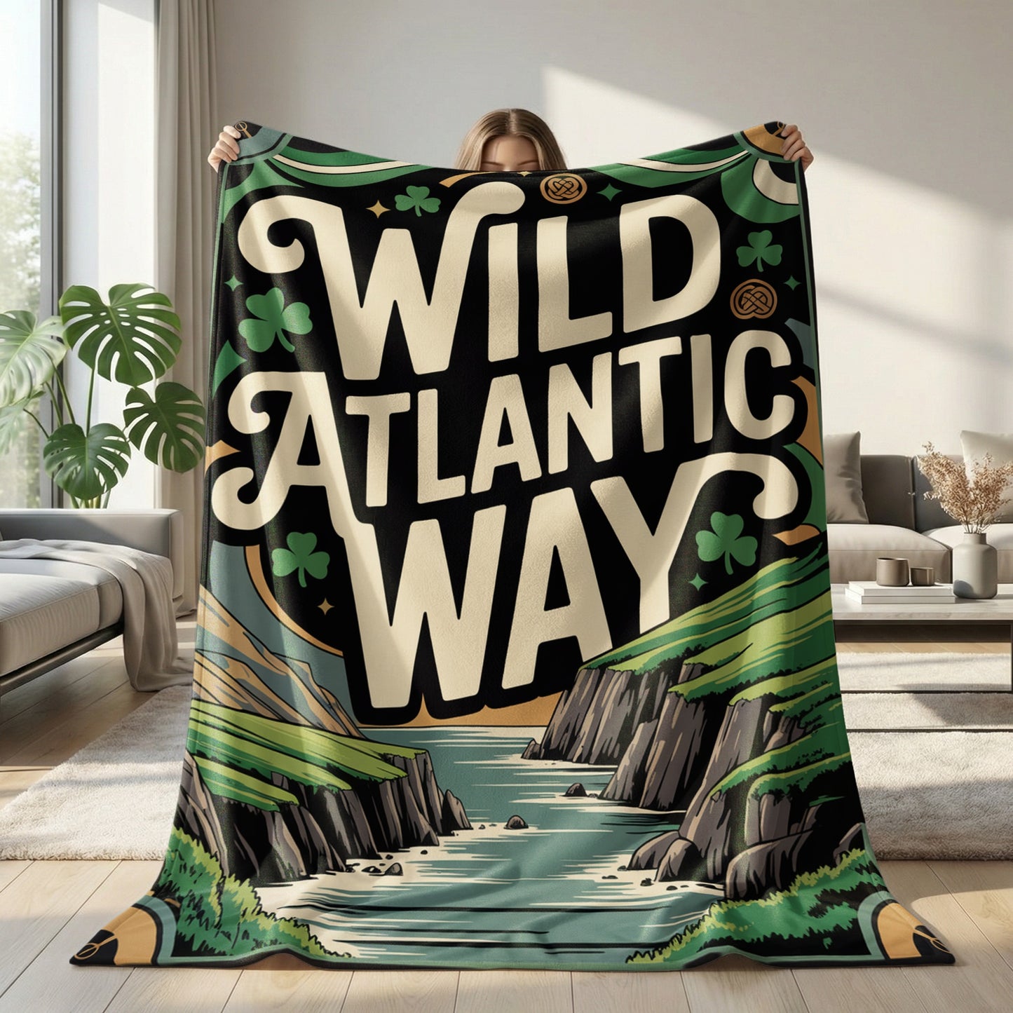 Ireland Scotland Celtic Sherpa Blanket 60x80 | Irish Scottish Heritage Gift