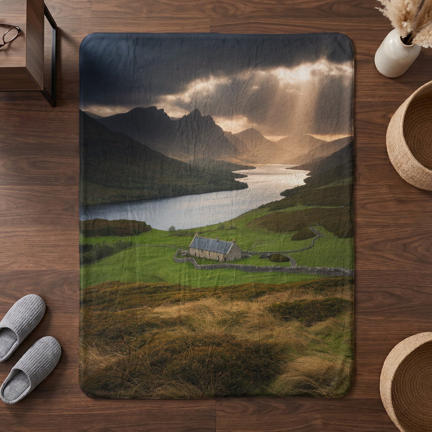 Artistic Sherpa Throw Blanket 60x80 | Soft Fleece Blanket | Home Decor Gift