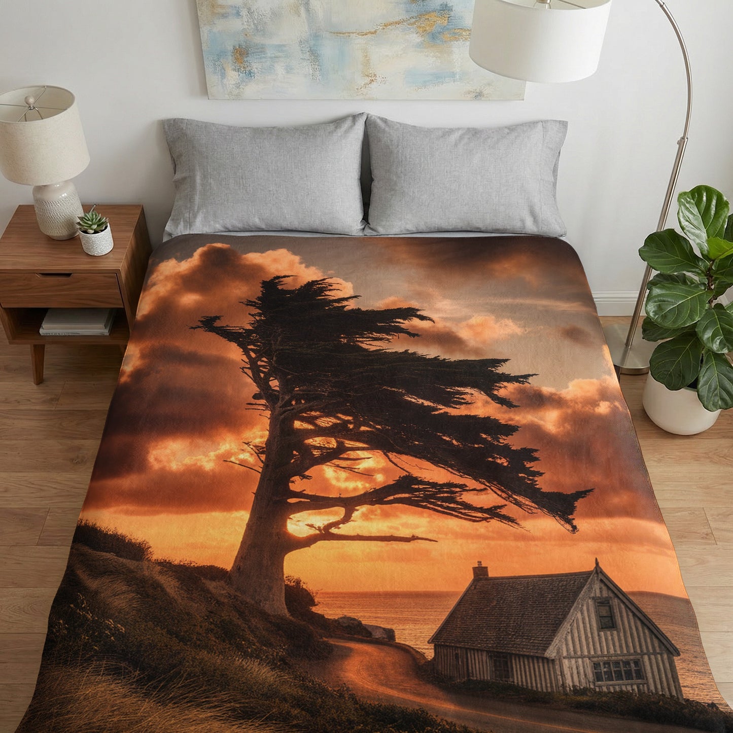 Statement Sherpa Blanket 60x80 | Bold Throw Blanket | Unique Home Gift