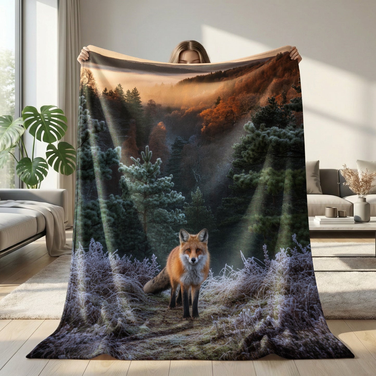 Bold Print Sherpa Blanket 60x80 | Statement Throw Blanket | Unique Home Gift