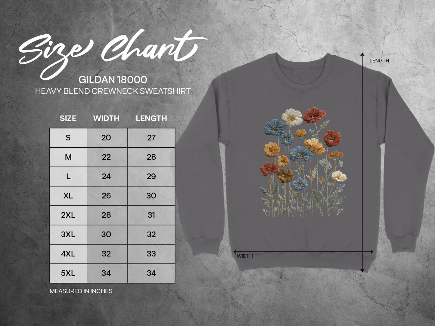 Colorful Floral Design Gildan 18000 Sweatshirt Product