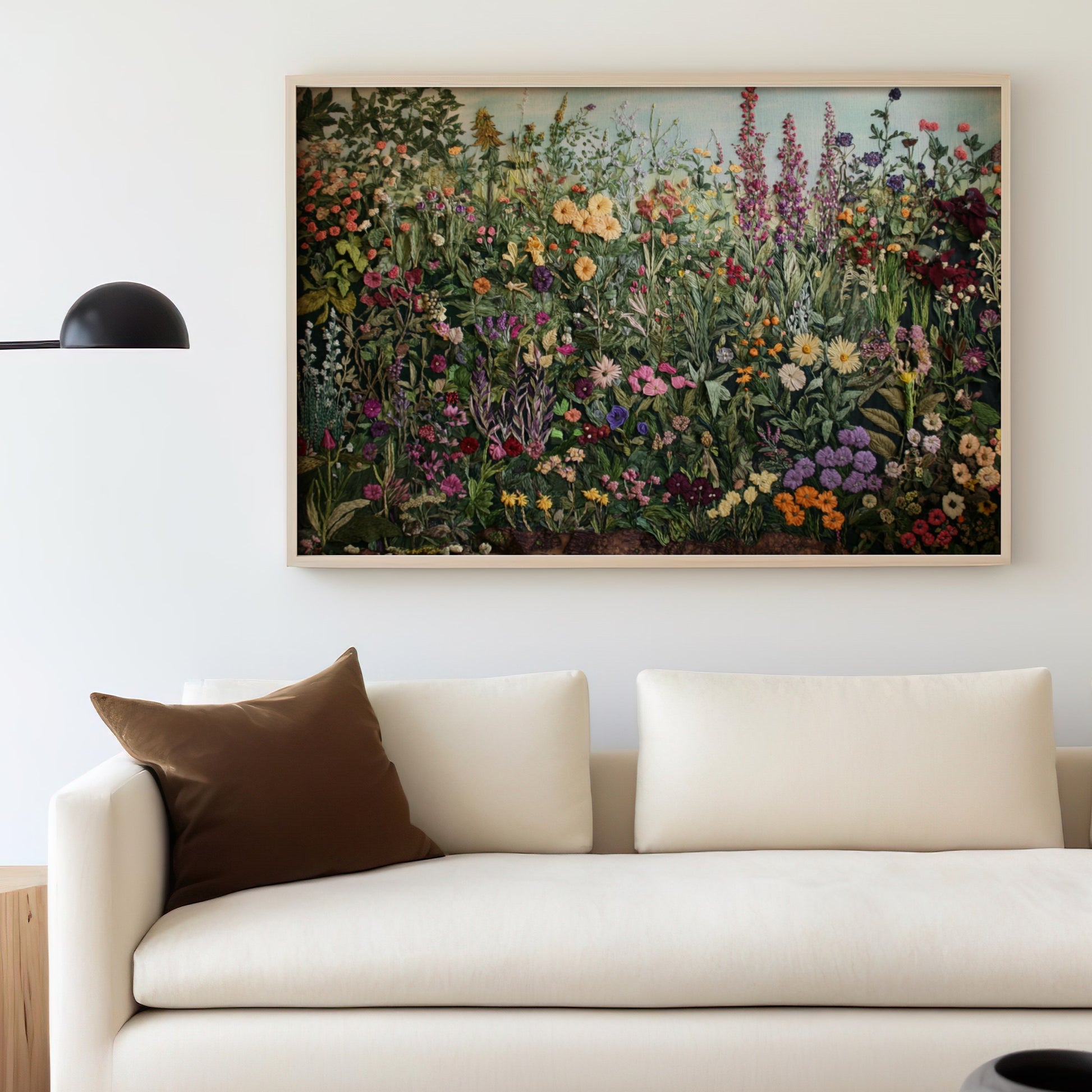Vibrant Floral Garden Wall Art Decor for Living Room