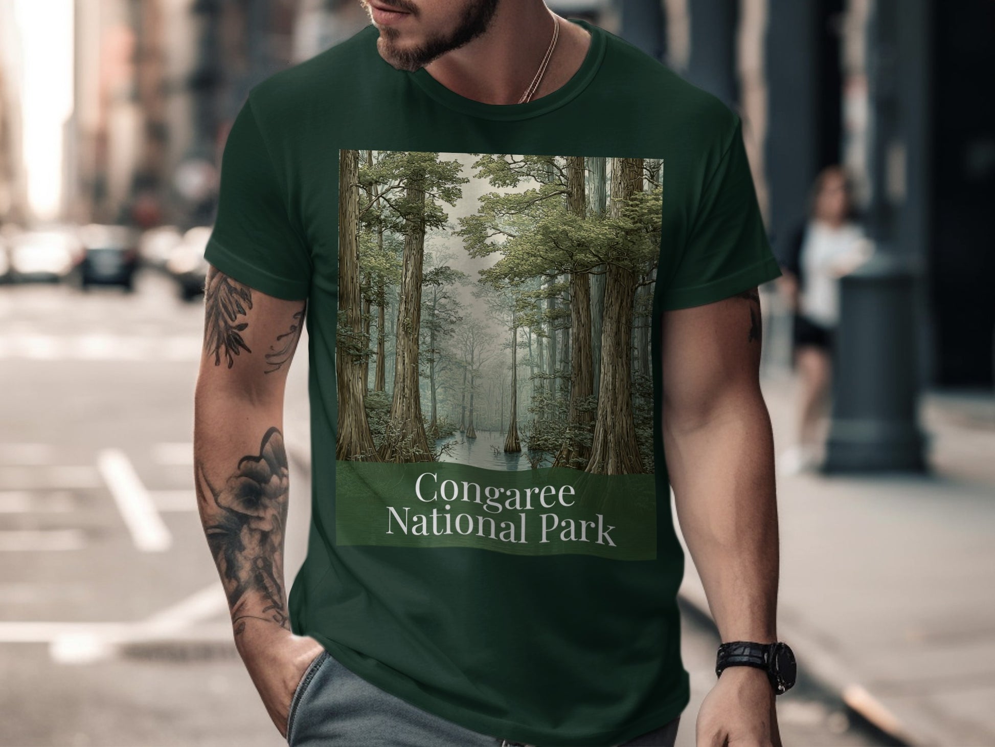 Congaree National Park Art Graphic Tee Shirt